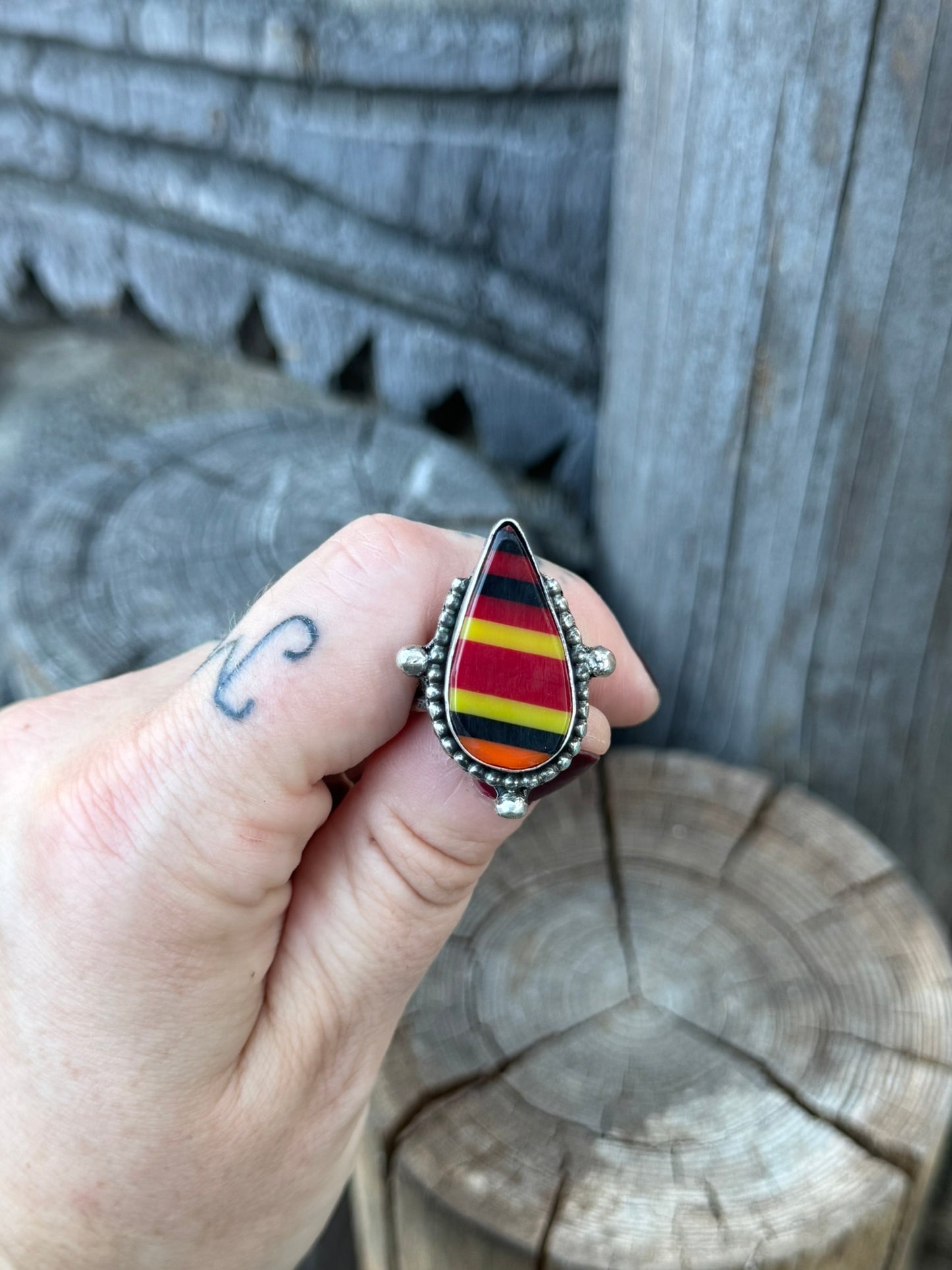 Serape Teardrop Ring