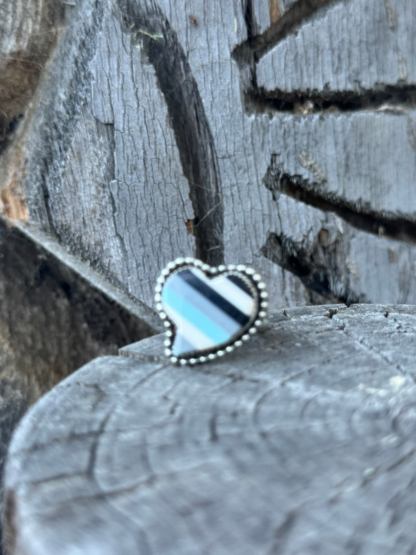 Small Serape Heart Ring
