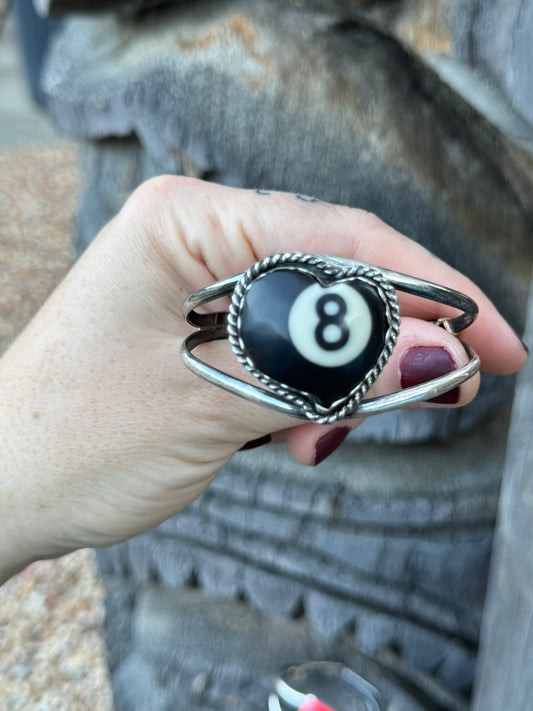 8 Ball Heart Cuff