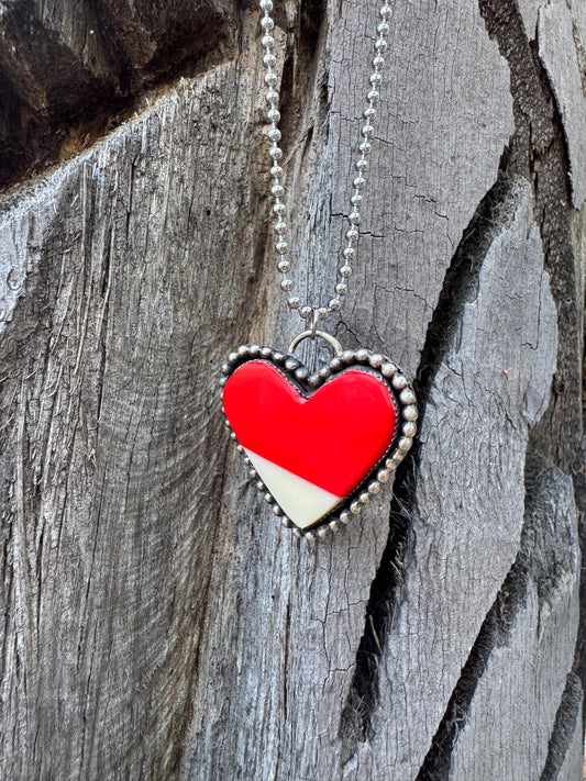 Billiard Ball Heart Pendant Necklace