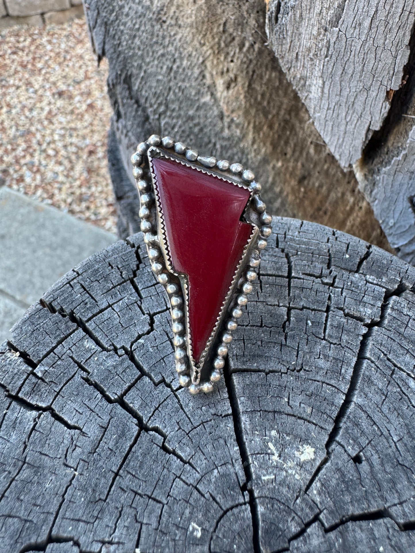 Red Rosarita Bolt Ring