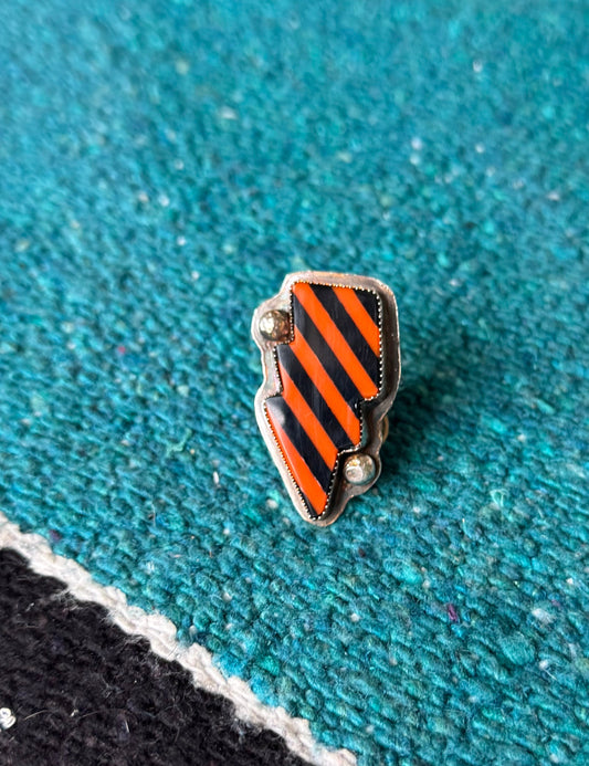 Striped Lightning Bolt Ring