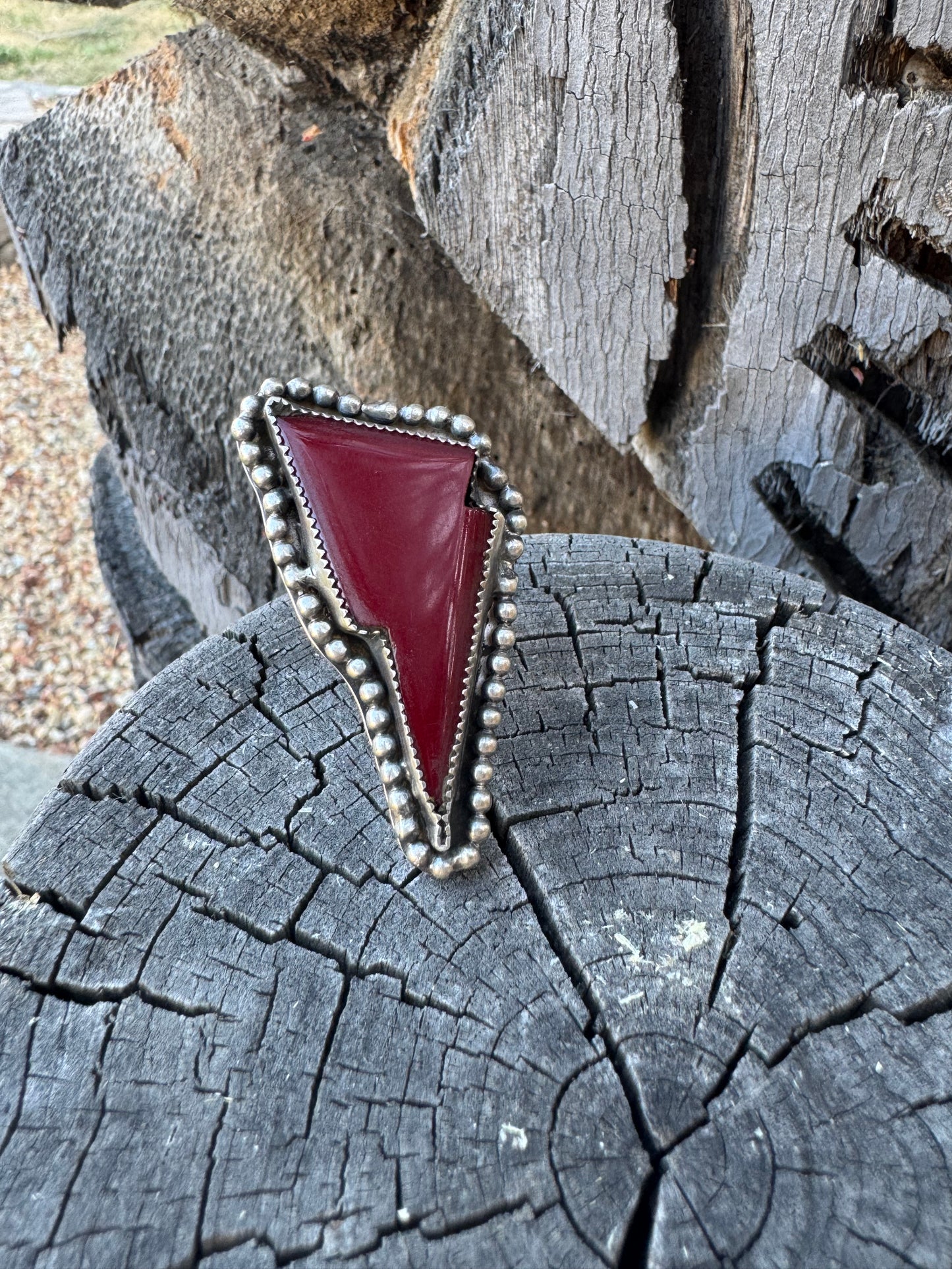 Red Rosarita Bolt Ring