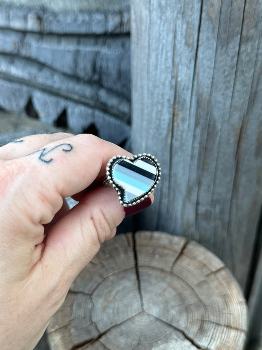 Small Serape Heart Ring
